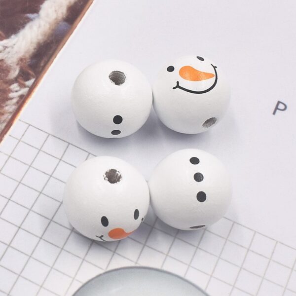 Wholesale 10PCS Christmas 20mm Snowman Wooden Beads Christmas Tree