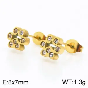Gold Diamond Earrings Ke106243-K