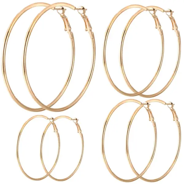 Wholesale 1 Pair Simple Style Solid Color Stainless Steel Hoop Earrings