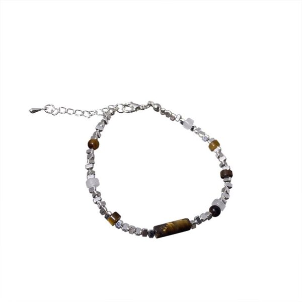 Wholesale A Few Pieces of Broken Silver ~ Cat's Eye Beaded Simple Bracelet for Women, Light Luxury, Niche, Exquisite, High-End Feel, 2025 New Model Jewelry