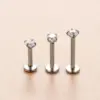 1 Piece 316L Stainless Steel Zircon Ear Cartilage Rings & Studs Round Waterproof Non Tarnish Surgical Steel Women's