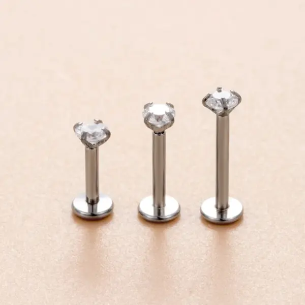 1 Piece 316L Stainless Steel Zircon Ear Cartilage Rings & Studs Round Waterproof Non Tarnish Surgical Steel Women's