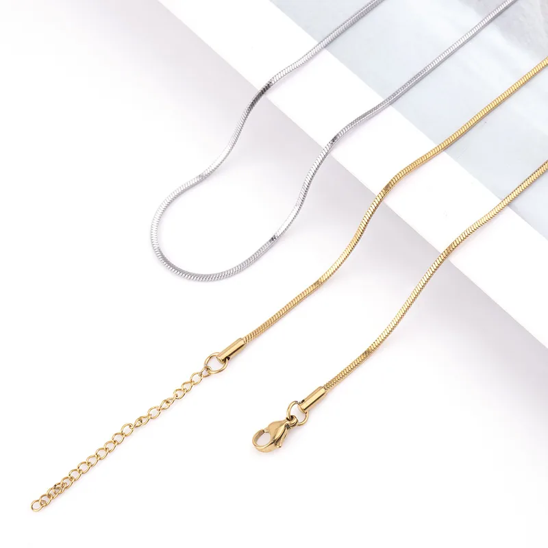 Wholesale Hip-hop Solid Color Titanium Steel lishing Necklace