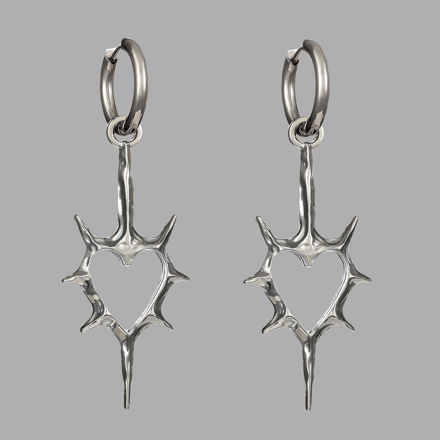 Wholesale Cross-border Amazon Trendy Niche Design Hollow-out ns Peach Heart Earrings Lovers Men's and Women's Earrings Earrings Earrings