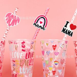 oly-4d5d7db6ed4549d33fcae85ddb0e1a56 Wholesale Cross-Border Hot-Selling Parents' Day Straw Cap Accessories Straw Dust Cover Cartoon Pvc Soft Rubber Straw Clip Straw Cover