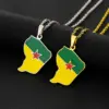 Wholesale Map Of Guiana Map Letter 201 Stainless Steel 304 Stainless Steel Vintage Style Ethnic Style 304 Stainless Steel Pendant Necklace