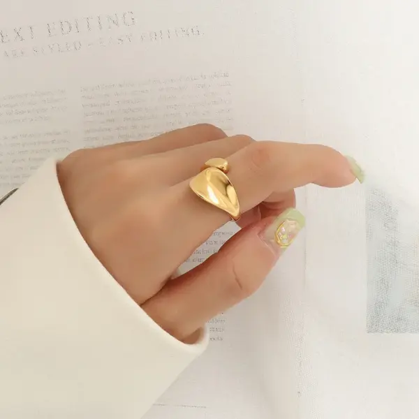 Wholesale [nihaojewelry]PVD Coated Real Gold Plated 18K Gold Geometric 304 Stainless Steel French Style Waterproof Non Tarnish