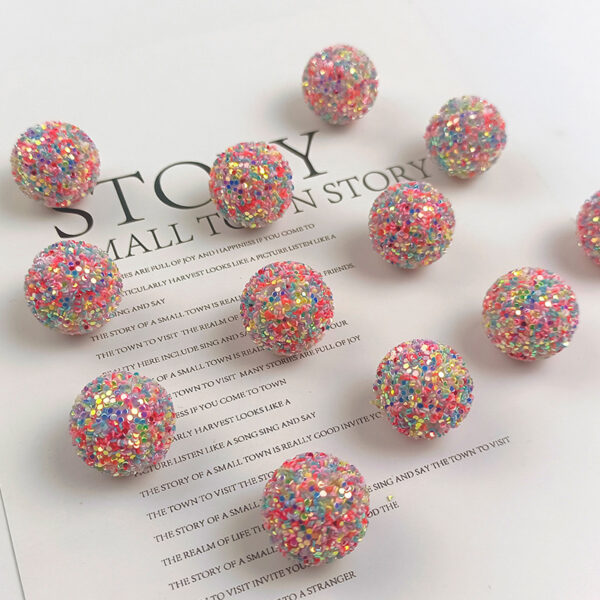 oly-4d5e53d65d49ef06c4983174d0703bac Wholesale Ya Leduo 20MM Sequin Ball Acrylic Beads Straight Hole Sequin Head Rope Keychain Decorative Aessories Handmade Jewelry Beads