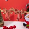 Wholesale Bow Red and Green Christmas Earrings
