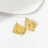 304 Stainless Steel Irregular PVD Coated Artificial Crystal Real Gold Plated Gold Plated Casual Simple Style Waterproof Non Tarnish Ear Studs
