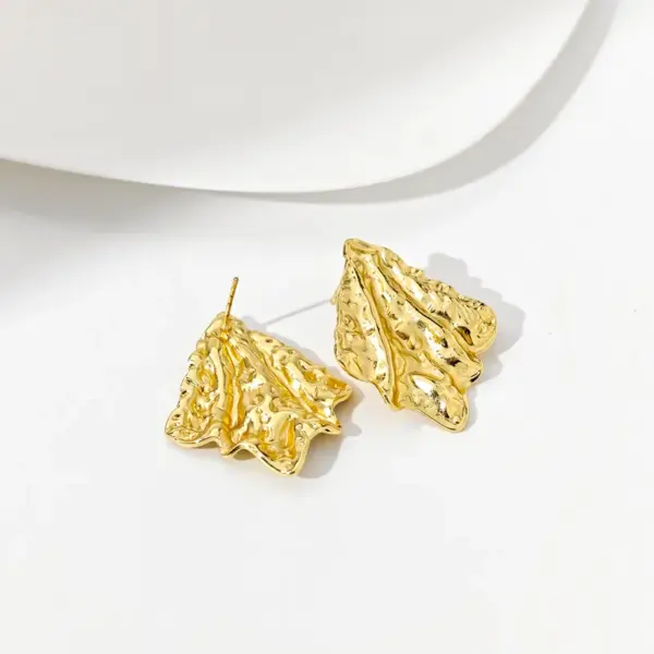304 Stainless Steel Irregular PVD Coated Artificial Crystal Real Gold Plated Gold Plated Casual Simple Style Waterproof Non Tarnish Ear Studs