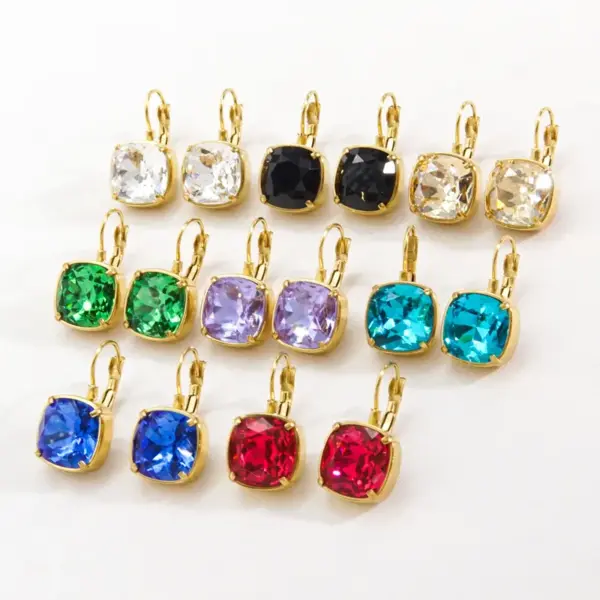 Wholesale PVD Coated 14K Gold Real Gold Plated Geometric 304 Stainless Steel Retro Roman Style Waterproof Non Tarnish Drop Earrings