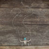 Wholesale Cross-border new retro Western style turquoise ox head pendant necklace