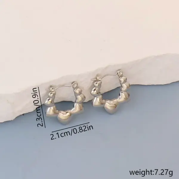Wholesale 1 Pair Simple Style Round Square Heart Shape 304 Stainless Steel Earrings