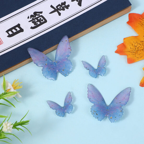 Wholesale New multi-color three-dimensional butterfly glue DIY handmade accessories earrings hair accessories necklace resin