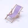 Wholesale Dollhouse Doll House Wooden Beach Chair Model Mini Furniture Outdoor Lounge Chair Miniature Scene Accessories