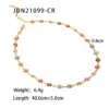 Wholesale 304 Stainless Steel Colorful Daisy PVD Coated 18K Real Gold Plated Real Gold Plated Sweet Classic Style Waterproof Non Tarnish Beaded Enamel Colour Necklace