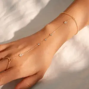 Gold Square Diamond Three Small Diamond