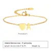 PVD Coated Real Gold Plated Letter Heart Shape 304 Stainless Steel Simple Style Waterproof Non Tarnish 304 Stainless Steel Bracelets