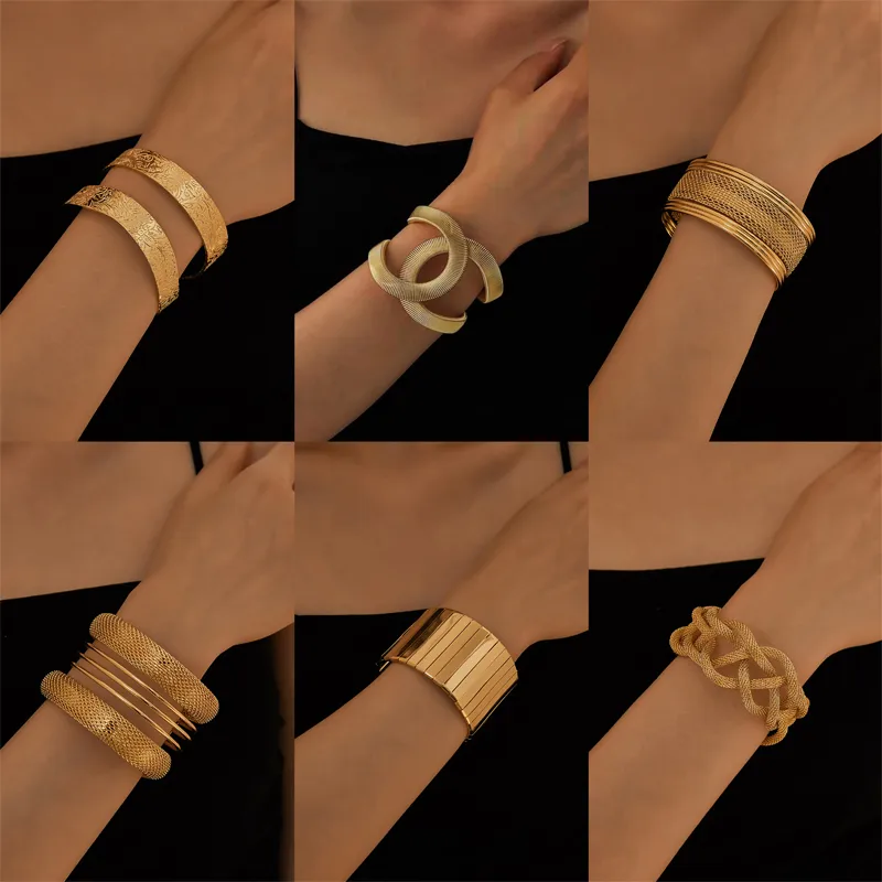 Wholesale Iron Elegant Luxurious Twist Plating Spiral Stripe Bangle