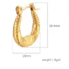 304 Stainless Steel Solid Color Electroplated Golden Plated Simple Style Classic Style Waterproof Non Tarnish Plating Earrings