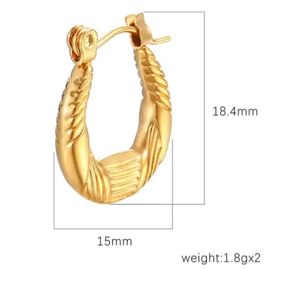 304 Stainless Steel Solid Color Electroplated Golden Plated Simple Style Classic Style Waterproof Non Tarnish Plating Earrings