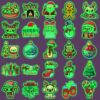 Wholesale 52 Christmas Glow-in-the-Dark Stickers