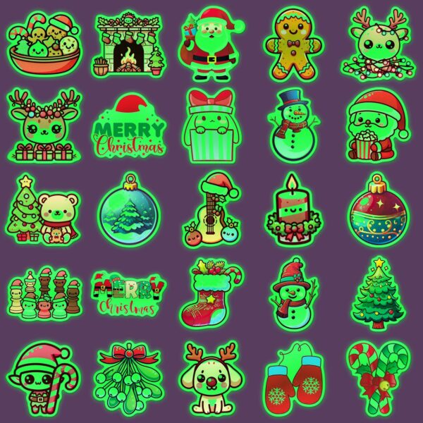 Wholesale 52 Christmas Glow-in-the-Dark Stickers