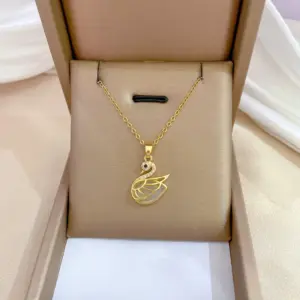 F212 White Titanium Steel Chain Copper Pendant