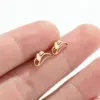 Wholesale Real Gold Plated 304 Stainless Steel PVD Coated Hat Plating Simple Style Ear Studs For Women'S