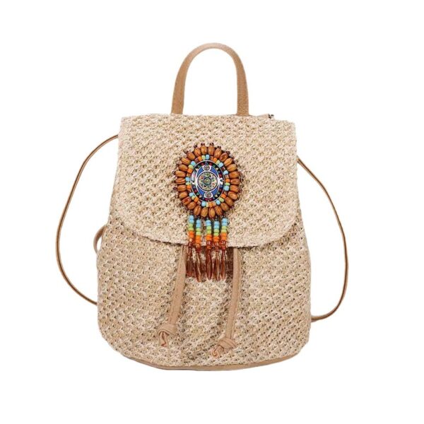 Wholesale Vintage straw backpack