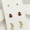 Wholesale PVD Coated Real Gold Plated 18K Gold Heart Shape Ladybugs Eye 304 Stainless Steel Casual Simple Style Commute Waterproof Non Tarnish Ear Studs