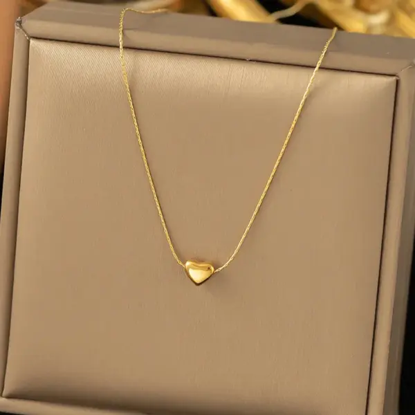 Simple Style Heart/Geometric/Water Ripple Design Necklace Suitable For Women To Wear 304 Stainless Steel Vacuum Plating (Furnace)