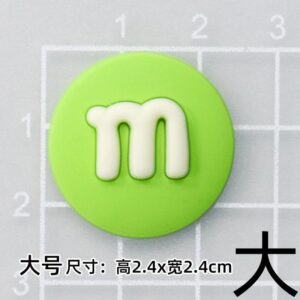 Soft glue: large green m bean [2.4*2.4cm]