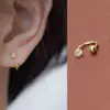 Wholesale 18K Gold Plated 304 Stainless Steel PVD Coated Zircon Solid Color Waterproof Non Tarnish Surgical Steel Streetwear Cartilage Earrings For Women's