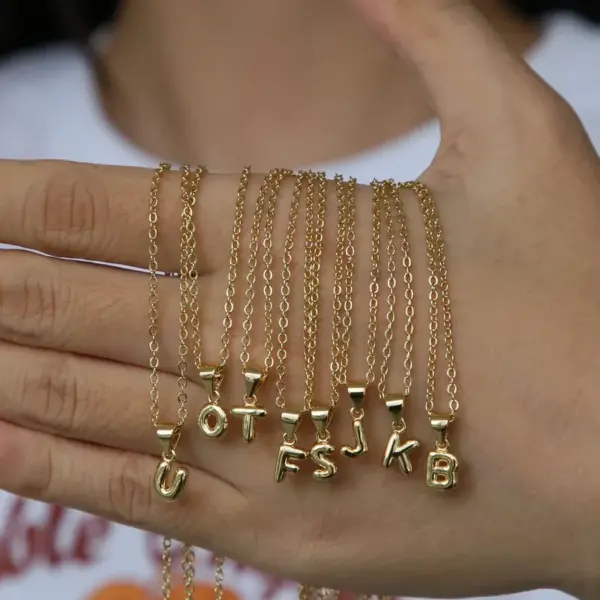 Wholesale Casual Simple Style Letter Brass Pendant Necklace 1 Piece