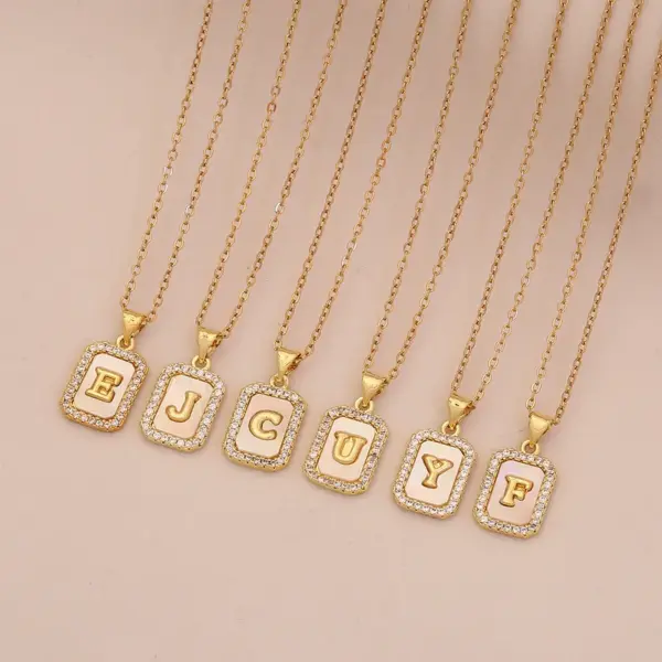 Wholesale Jewelry Cute Romantic Letter 304 Stainless Steel Copper Cable Chain Pendant Necklace