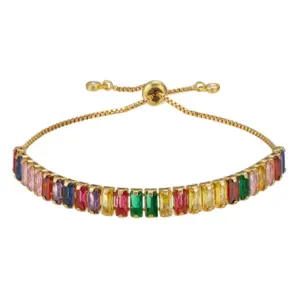 T Square Gold Colorful Crystals