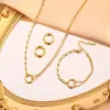 Wholesale 201 Stainless Steel 304 Stainless Steel Geometric Round Ion Plating (IP) Stone-Free 18K Gold Plated Classic Style Waterproof Non Tarnish Chain Twisted Rope Chain Multicolor-Golden Yellow Jewelry Set