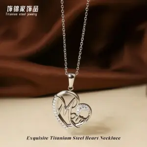 Steel Color Heart Necklace N0454S