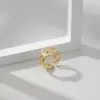 Wholesale Vacuum Plating Real Gold Plated Geometric 304 Stainless Steel Fashion Waterproof Non Tarnish Ring