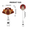 Wholesale New Thanksgiving Maple Pumpkin Turkey Felt Retractable Nurse/Student Scroll Badge Holiday Gift