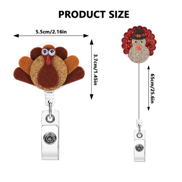 Wholesale New Thanksgiving Maple Pumpkin Turkey Felt Retractable Nurse/Student Scroll Badge Holiday Gift