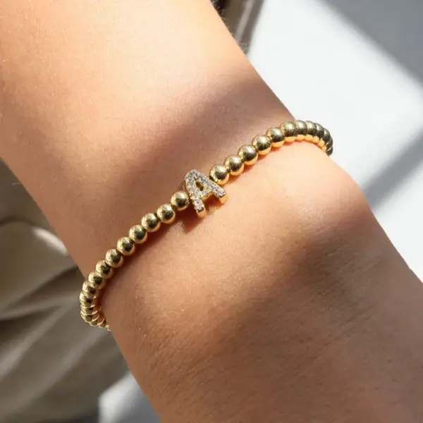 Brass Plating Letter Bracelets