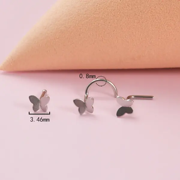 1 Piece Nose Rings & Studs Simple Style Butterfly 304 Stainless Steel Nose Pin