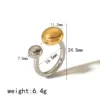 PVD Coated Real Gold Plated 18K Gold Circle 304 Stainless Steel Simple Style Waterproof Non Tarnish Open Rings