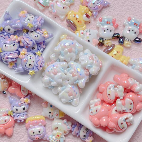 Wholesale High-quality uv color-plated Yugui dog kitty coolomi resin loose beads diy mobile phone chain beaded material bracelet accessories