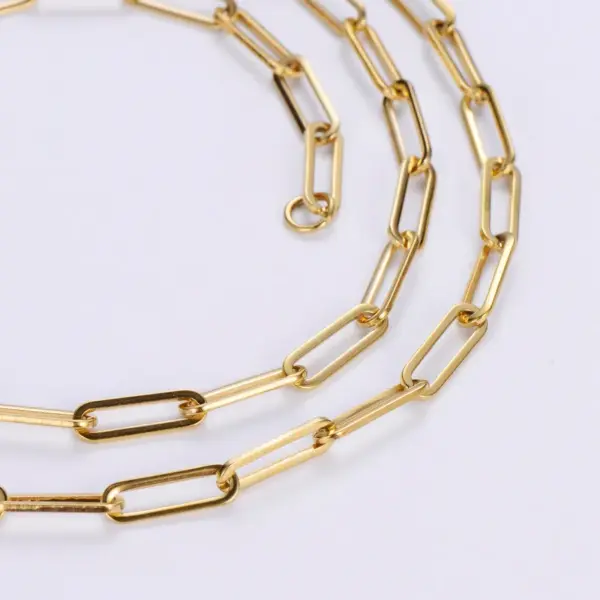 Wholesale PVD Coated 18K Gold Plated Geometric 304 Stainless Steel Simple Style Waterproof Non Tarnish 304 Stainless Steel Necklace