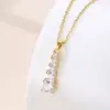 Wholesale Water Plating Vacuum Real Gold Plated 18K Round Heart Shape Snowflake 304 Stainless Steel Titanium Vintage Style Waterproof Non Tarnish 201 Pendant Necklace