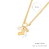 Wholesale 18K Gold Real Gold Plated 304 Stainless Steel Ion Plating (IP) Zircon Heart Shape Bow Knot Waterproof Non Tarnish Elegant Pendant Necklace For Women's